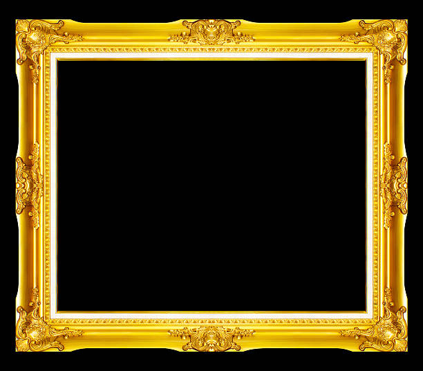 istock Antique gold frame isolated on black background 501026287