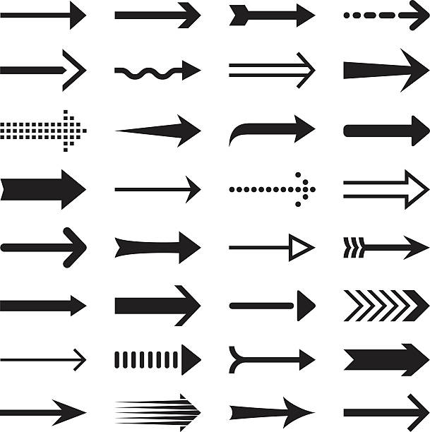 illustrations, cliparts, dessins animés et icônes de flèches - cursor arrow sign directional sign direction