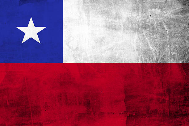 Flag of Chile on concrete wall stock photo