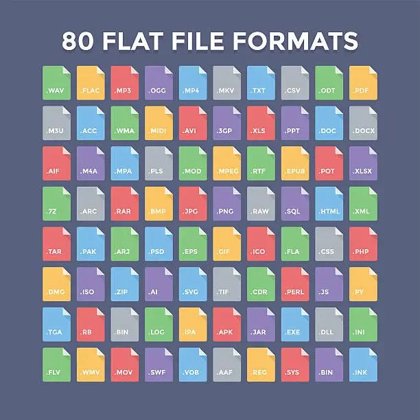 Vector illustration of File Formats Icons