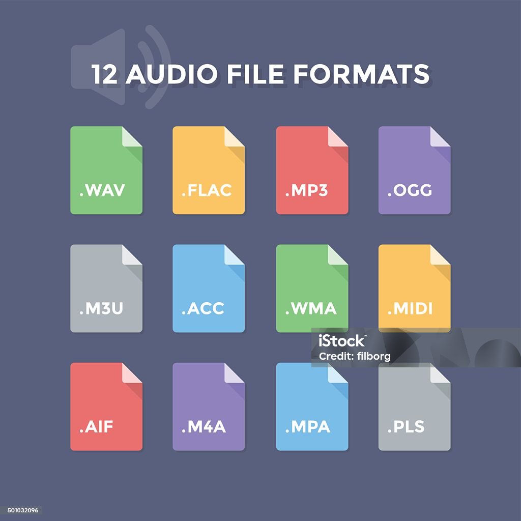 Mp3 Audio Type Audio File Formats Stock Illustration - Download Image Now - MP3 Player ...