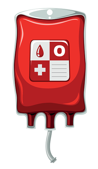 Blood type O in medical bag illustration