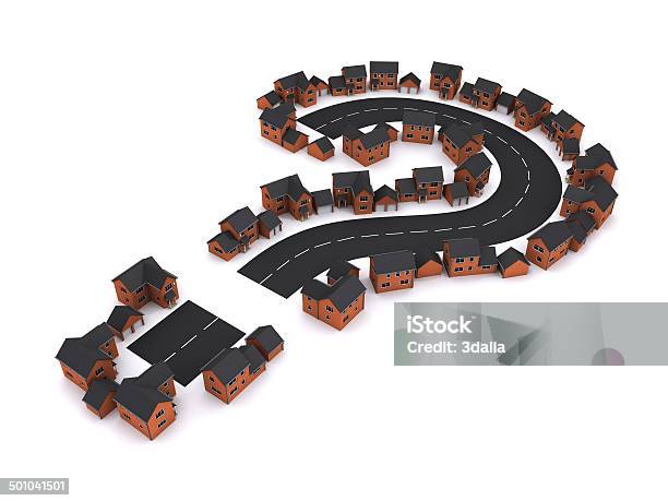 3d Housing Question Stock Photo - Download Image Now - Business Finance and Industry, Construction Industry, Development