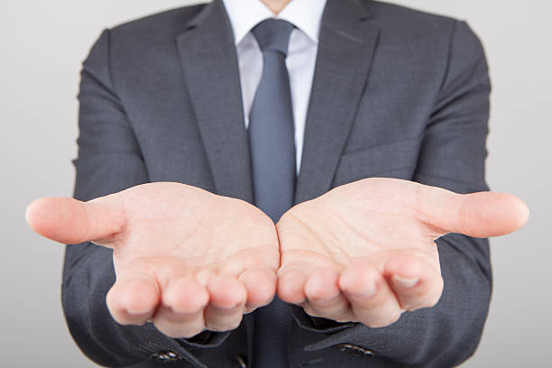 istock front view of handful from two palms 501041962