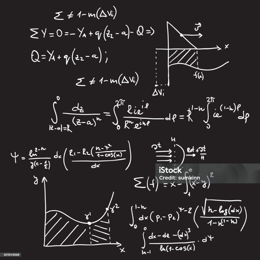 Math Formula Vector Graphics Vector Pattern With Mathematical Formulas Stock Illustration - Download ...