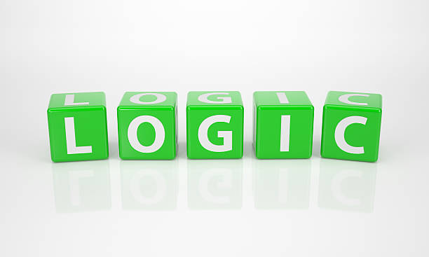 Logic out of green Letter Dices stock photo