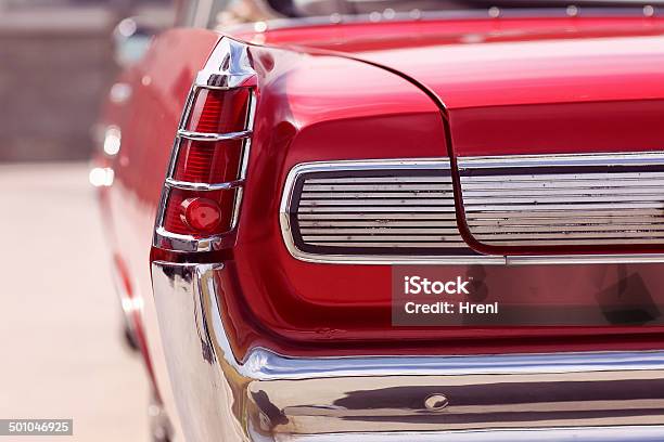 Red Car Retro Vintage Elegant Sunny Day Stock Photo - Download Image Now - 1970-1979, 1950-1959, 1960-1969