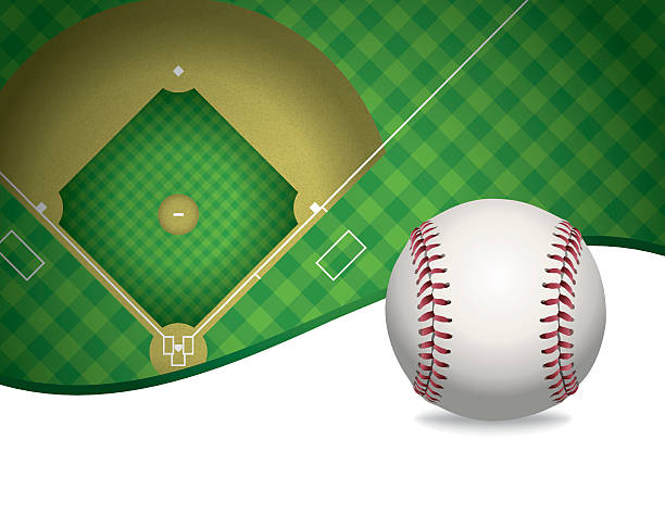 illustrations, cliparts, dessins animés et icônes de vecteur de base-ball et terrain de baseball de fond illustration - infield