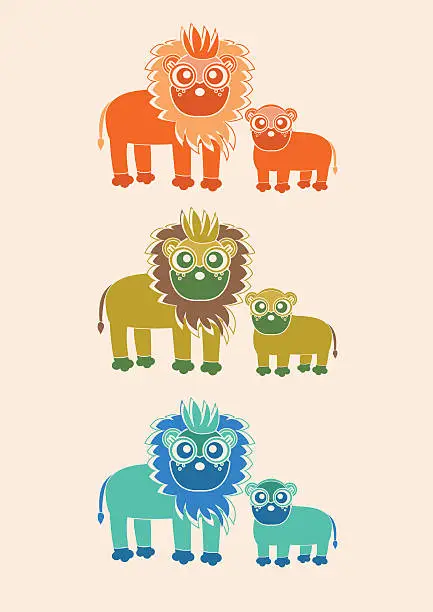 Vector illustration of Lions