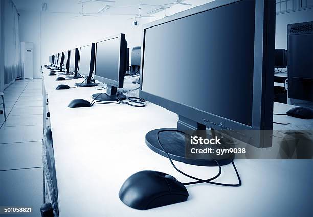 Single Computer Stock Image Lab Computer Lab Stock Photo - Download Image Now - Blue, Business ...