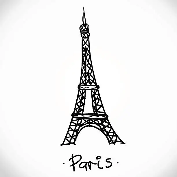 Vector illustration of vector Eiffel tower