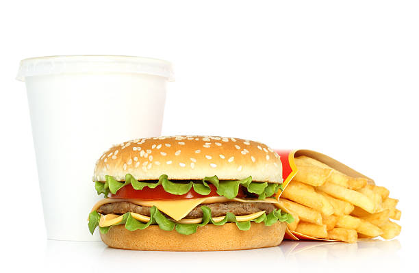 istock Hamburger, potato free and cola 501059419