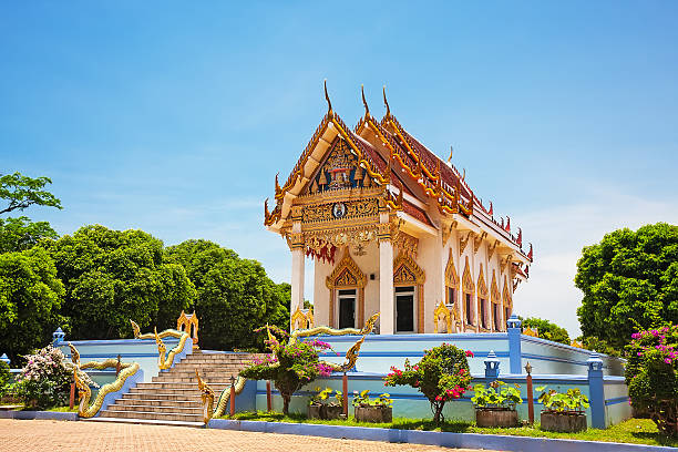 thailand, koh samui, kunaram-tempel - wat blue ancient old stock-fotos und bilder