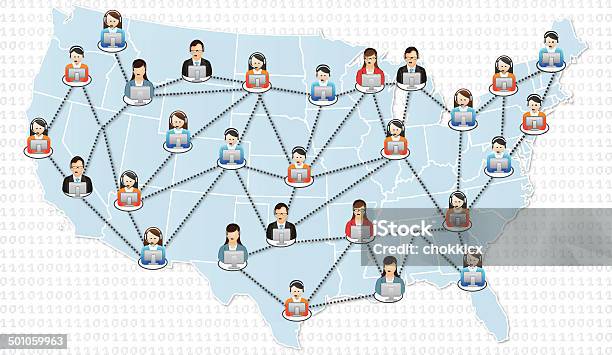 Служба Поддержки В Сша — стоковая векторная графика и другие изображения на тему Ассистент - Ассистент, Беспроводная технология, Векторная графика
