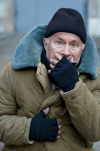 istock Homeless senior-aged man looks startled an alarmed 501060486
