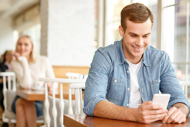 istock Delighted couple resting in the cafe 501061054
