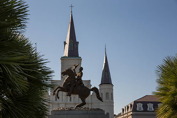 istock New Orleans - Andrew Jackson Statue and St. Louis Cathedral 501061667
