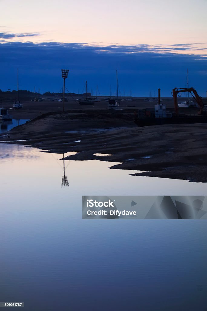 Wells Harbour Norfolk UK Wells next The Sea harbour in the evening. Norfolk. UK. Beacon Stock Photo