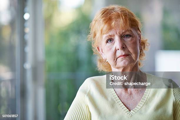 It Can Get A Bit Lonely Around Here Stock Photo - Download Image Now - Senior Women, Serious, Portrait