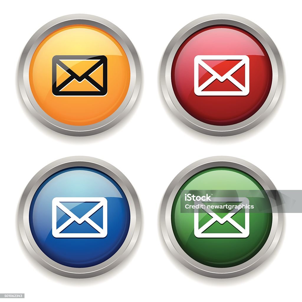 Metallic Email Button In Four Colors Stock Illustration - Download ...
