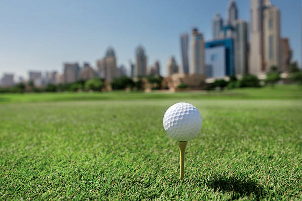 istock Professionals play golf. Golf ball is on the tee 501063292