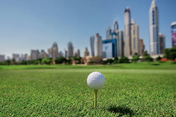 istock The best day for golfing. Golf ball is on tee 501063352