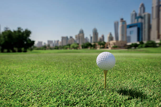 istock The best day for golfing. Golf ball is on tee 501063408