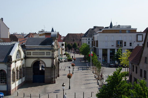 A beautiful scenery of the city skyline in different atmosphere.\nCute cities in Switzerland, old town view.