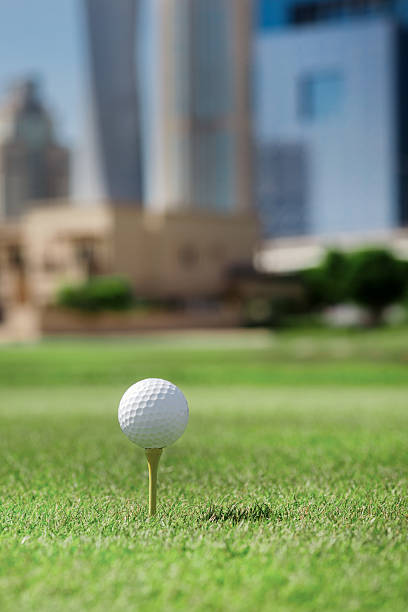 istock The best day for golfing. Golf ball is on tee 501063556