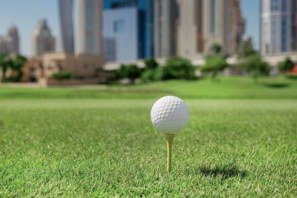 istock The best day for golfing. Golf ball is on tee 501063614
