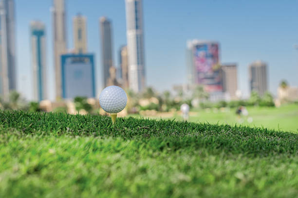 istock The best day for golfing. Golf ball is on tee 501063838