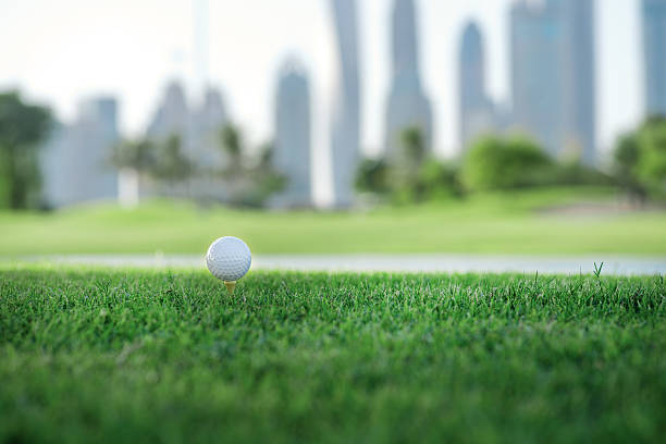 istock Day of golf.Golf ball is on tee for golf ball 501064514