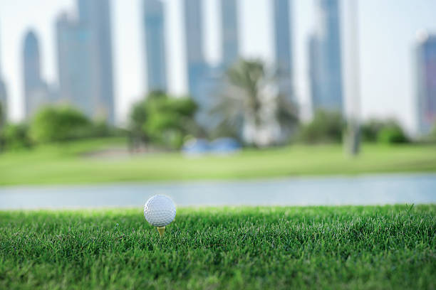 istock Day of golf.Golf ball is on tee for golf ball 501064570