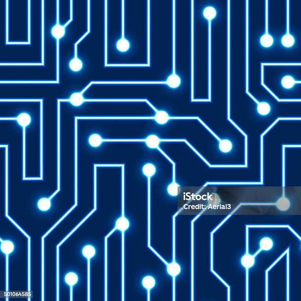 Vector Blue Circuit Board Background Stock Illustration - Download Image Now - Abstract, Backgrounds, Binary Code