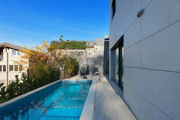 istock swimming pool of a modern house 501065606