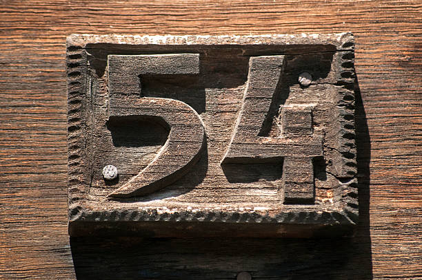 istock Carved wooden plate number 54 501065854