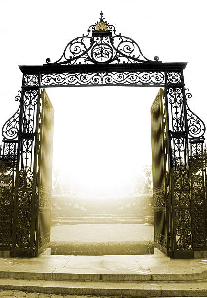 istock Impressive, beautiful garden gate in sunlight. 501066388