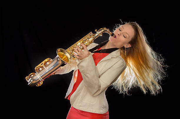 istock Alto Sax Lead on stage 501066670