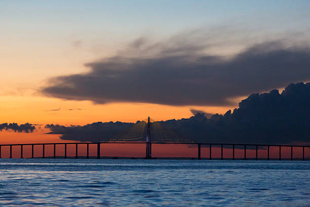 istock Sunset and Manaus Iranduba Bridge over the Amazon, Brazil 501067362