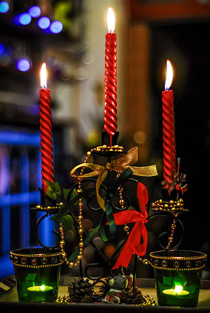 Christmas Candlestick stock photo