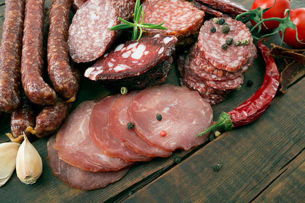 istock Smoked sausage with rosemary and peppercorns 501068168