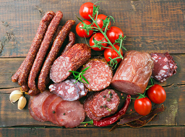 istock Smoked sausage with rosemary and peppercorns 501068406