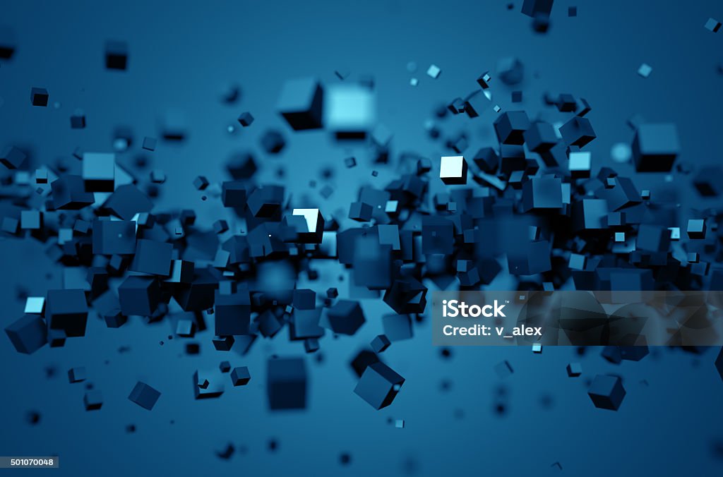 Abstracto 3D de cubos caótico imagen - Foto de stock de Abstracto libre de derechos