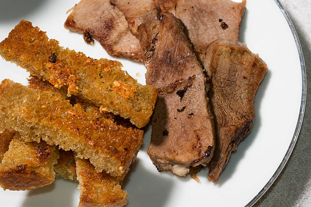 istock Delicious BBQ meat with toasted bread, HAPPY NEW YEAR 501070372
