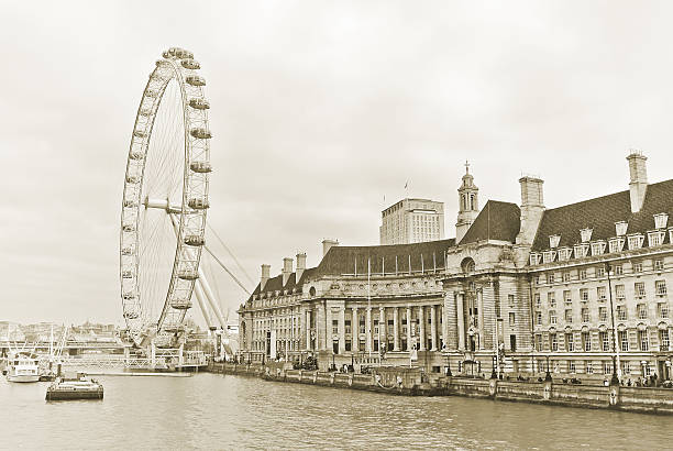 London, United Kingdom - June 19, 2024: London Eye and the city skyline, London, United Kingdom