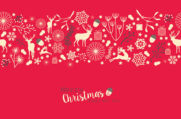 Merry Christmas and Happy New Year vector art illustration