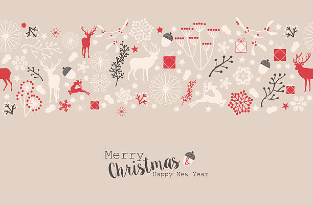 Merry Christmas and Happy New Year vector art illustration