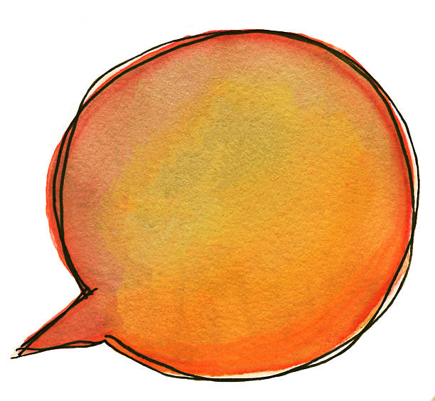 istock Hand painted bright orange word or thought bubble 501084984
