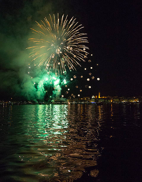 istock Fireworks in Arona - Lake Maggiore Italy 501085400