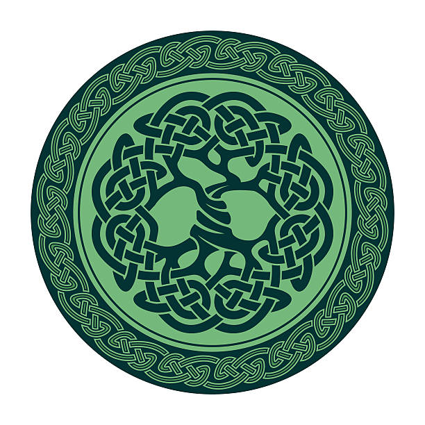 ilustraciones, imágenes clip art, dibujos animados e iconos de stock de celta árbol de la vida - yggdrasil